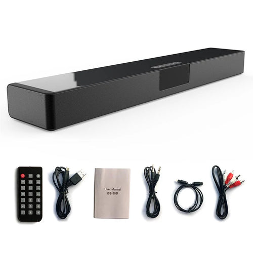 Soundbar Speakers Bluetooth 5.3 Stereo Soundbar Surround Sound Home Cinema with Remote Control Support RCA AUX TF-Card
