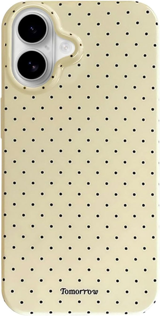 Compatible with iPhone 13/iPhone 14 Case with Cute Fashion Polka Dot Aesthetics Design Simple Case for Soft TPU Slim Protection Case for iPhone 13/14-White