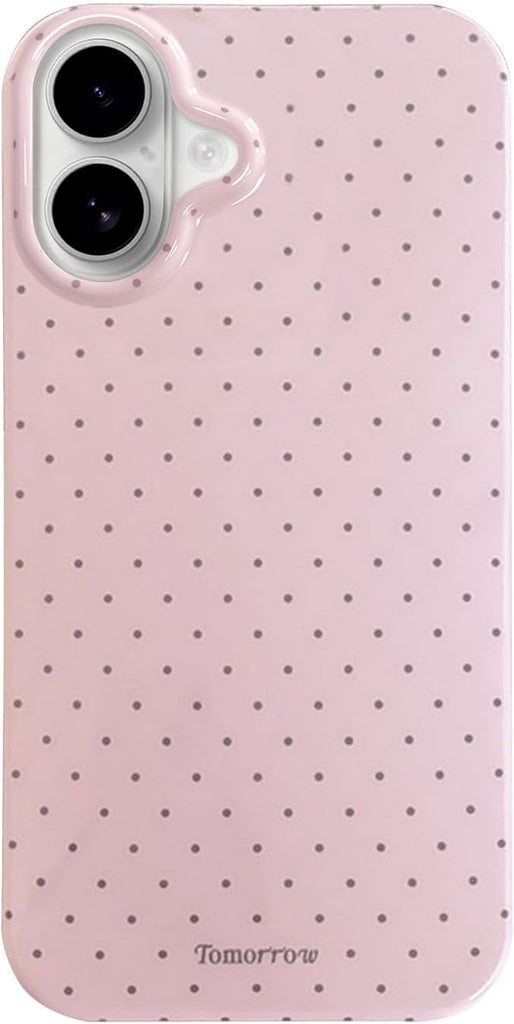 Compatible with iPhone 13/iPhone 14 Case with Cute Fashion Polka Dot Aesthetics Design Simple Case for Soft TPU Slim Protection Case for iPhone 13/14-White