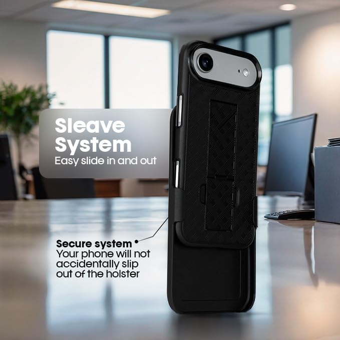 MOTIVE for iPhone 16 Holster Case, Belt Clip Case for Apple iPhone 16, Shell Holster Combo 16, Slim Rugged Drop Shockproof Protective Cover with Kickstand (6.1") | Ranger Series