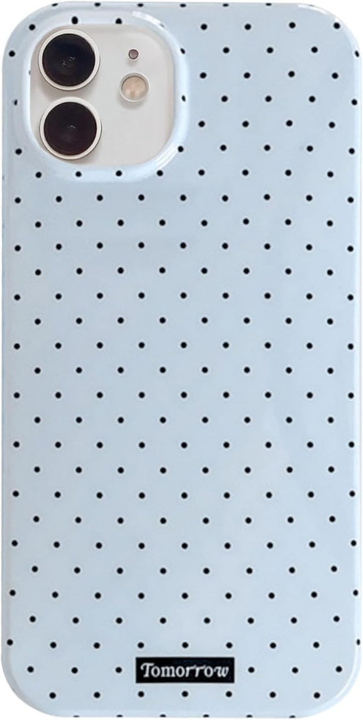 Compatible with iPhone 13/iPhone 14 Case with Cute Fashion Polka Dot Aesthetics Design Simple Case for Soft TPU Slim Protection Case for iPhone 13/14-White
