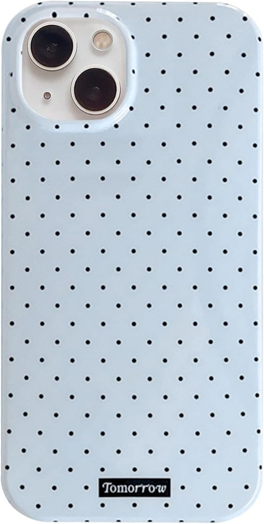Compatible with iPhone 13/iPhone 14 Case with Cute Fashion Polka Dot Aesthetics Design Simple Case for Soft TPU Slim Protection Case for iPhone 13/14-White