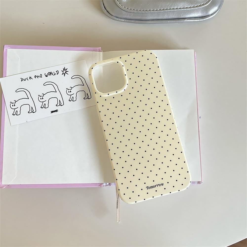 Compatible with iPhone 13/iPhone 14 Case with Cute Fashion Polka Dot Aesthetics Design Simple Case for Soft TPU Slim Protection Case for iPhone 13/14-White
