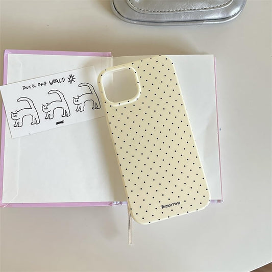 Compatible with iPhone 13/iPhone 14 Case with Cute Fashion Polka Dot Aesthetics Design Simple Case for Soft TPU Slim Protection Case for iPhone 13/14-White