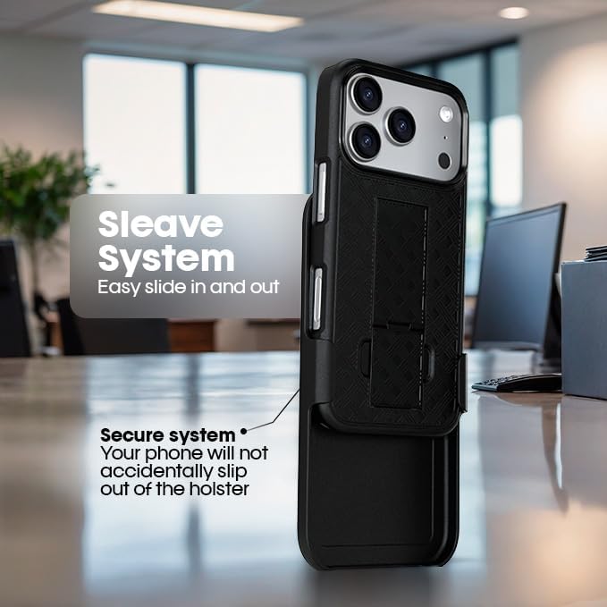 MOTIVE for iPhone 16 Holster Case, Belt Clip Case for Apple iPhone 16, Shell Holster Combo 16, Slim Rugged Drop Shockproof Protective Cover with Kickstand (6.1") | Ranger Series