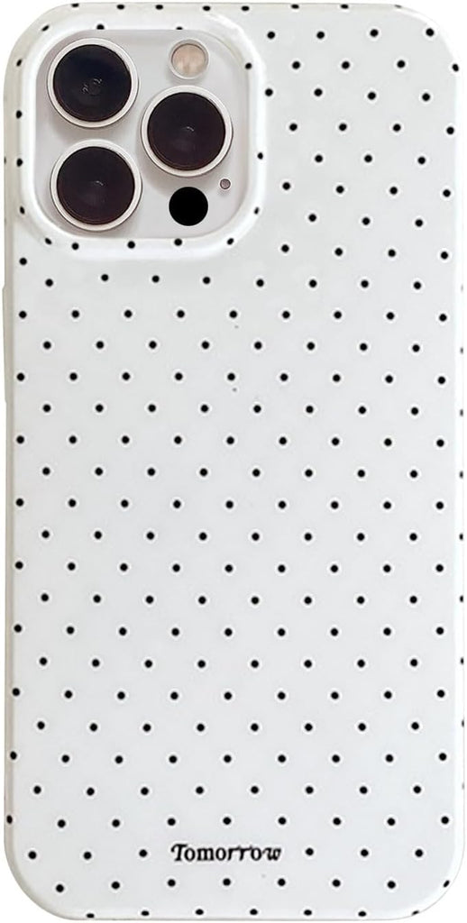 Compatible with iPhone 13/iPhone 14 Case with Cute Fashion Polka Dot Aesthetics Design Simple Case for Soft TPU Slim Protection Case for iPhone 13/14-White