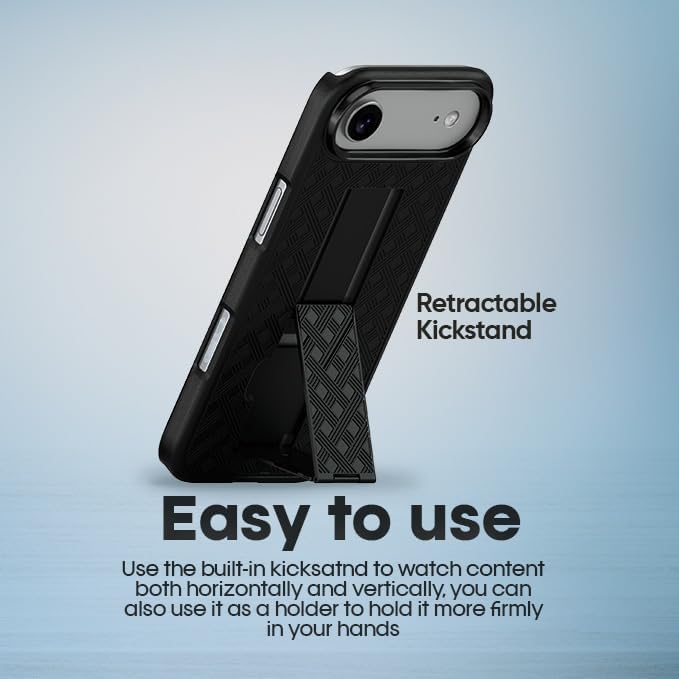 MOTIVE for iPhone 16 Holster Case, Belt Clip Case for Apple iPhone 16, Shell Holster Combo 16, Slim Rugged Drop Shockproof Protective Cover with Kickstand (6.1") | Ranger Series