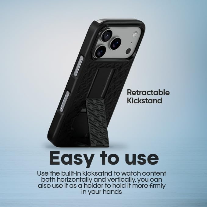 MOTIVE for iPhone 16 Holster Case, Belt Clip Case for Apple iPhone 16, Shell Holster Combo 16, Slim Rugged Drop Shockproof Protective Cover with Kickstand (6.1") | Ranger Series