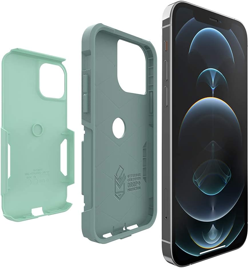 OtterBox iPhone 12 & iPhone 12 Pro Commuter Series Case - Bespoke Way (Blazer Blue/Stormy SEAS Blue), Slim & Tough, Pocket-Friendly, with Port Protection
