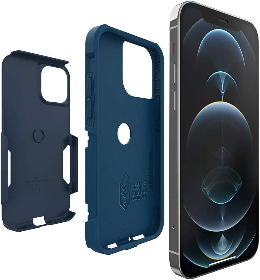 OtterBox iPhone 12 & iPhone 12 Pro Commuter Series Case - Bespoke Way (Blazer Blue/Stormy SEAS Blue), Slim & Tough, Pocket-Friendly, with Port Protection
