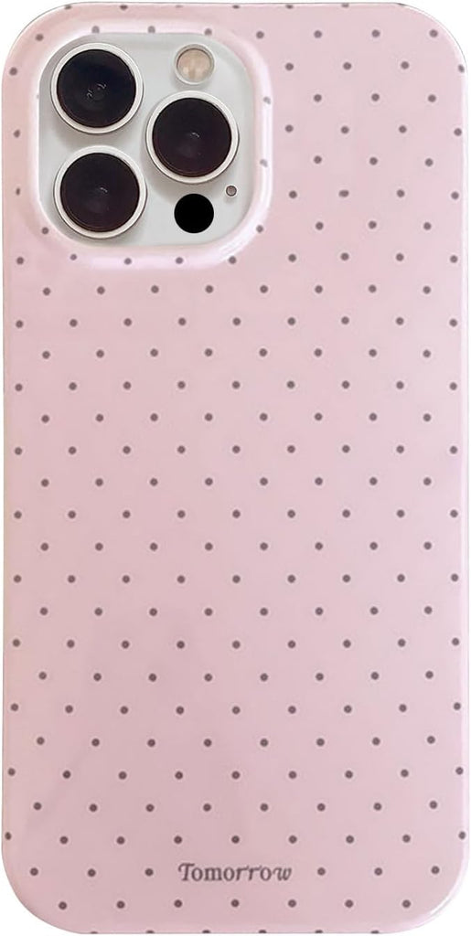 Compatible with iPhone 13/iPhone 14 Case with Cute Fashion Polka Dot Aesthetics Design Simple Case for Soft TPU Slim Protection Case for iPhone 13/14-White
