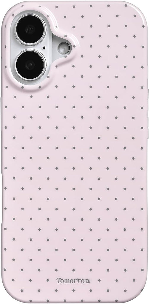 Compatible with iPhone 13/iPhone 14 Case with Cute Fashion Polka Dot Aesthetics Design Simple Case for Soft TPU Slim Protection Case for iPhone 13/14-White