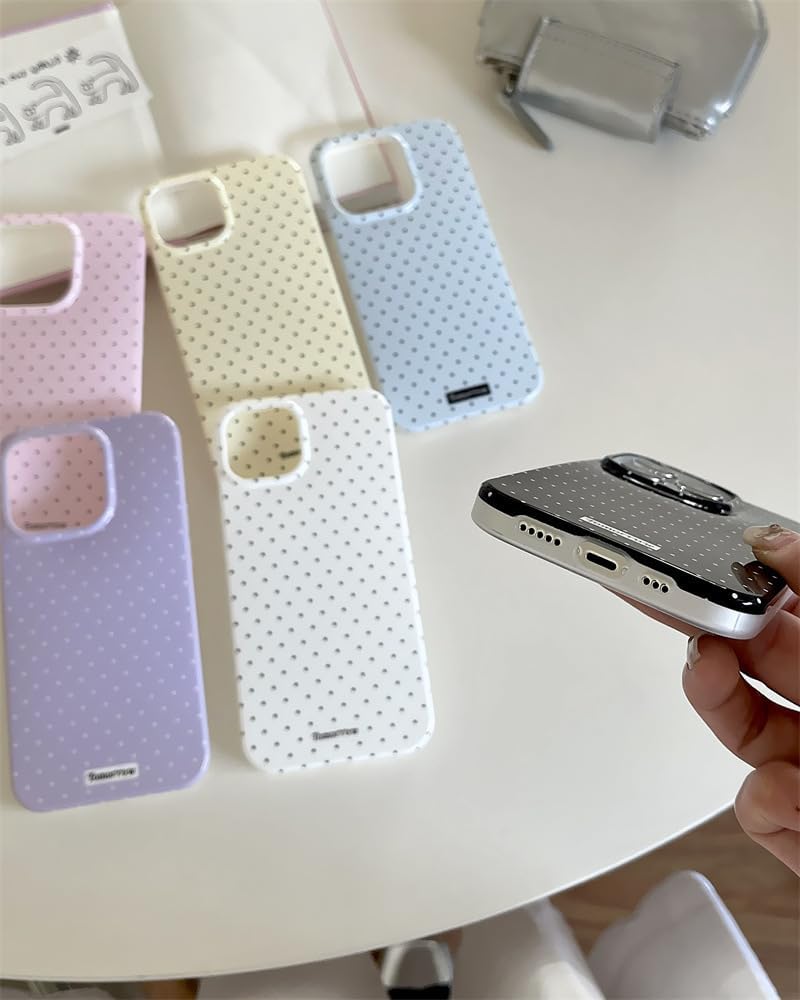 Compatible with iPhone 13/iPhone 14 Case with Cute Fashion Polka Dot Aesthetics Design Simple Case for Soft TPU Slim Protection Case for iPhone 13/14-White