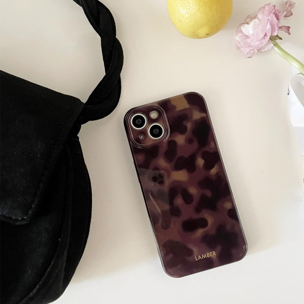Cute Phone Case for iPhone 16 Pro Case Amber Leopard Full Camera Protective Slim Shockproof Aesthetic-Brown Amber