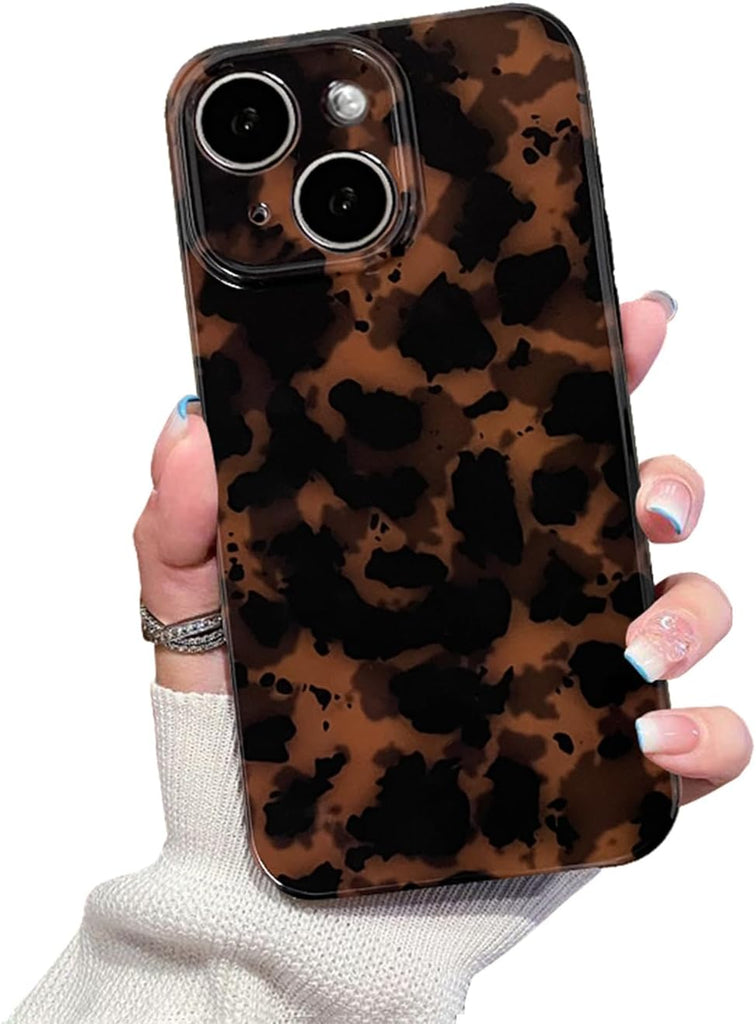 Cute Phone Case for iPhone 16 Pro Case Amber Leopard Full Camera Protective Slim Shockproof Aesthetic-Brown Amber