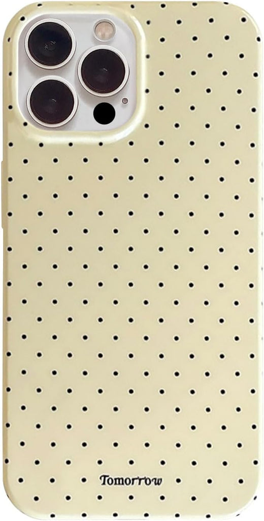 Compatible with iPhone 13/iPhone 14 Case with Cute Fashion Polka Dot Aesthetics Design Simple Case for Soft TPU Slim Protection Case for iPhone 13/14-White
