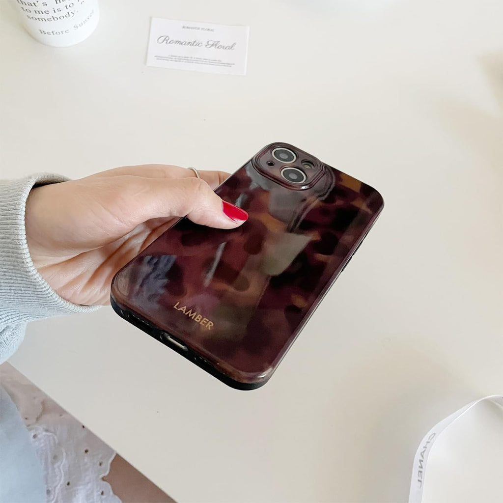 Cute Phone Case for iPhone 16 Pro Case Amber Leopard Full Camera Protective Slim Shockproof Aesthetic-Brown Amber