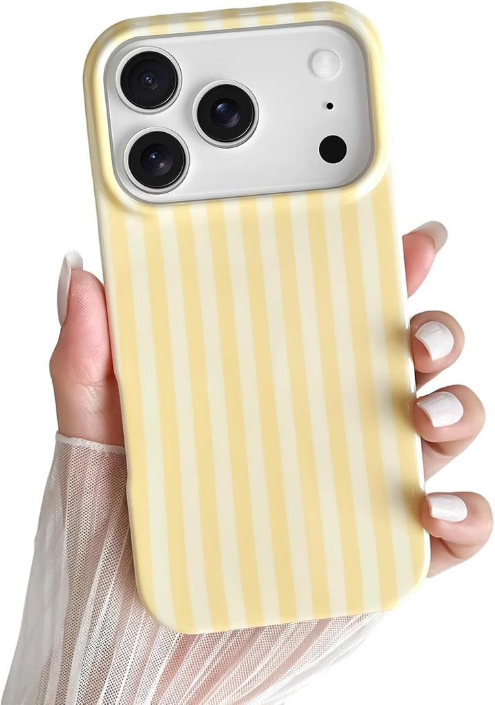 Yeddabox for iPhone 14 Case Cute Striped Phone Case Soft TPU Slim Shockproof Phone Cover for Women Girls, Blue and White