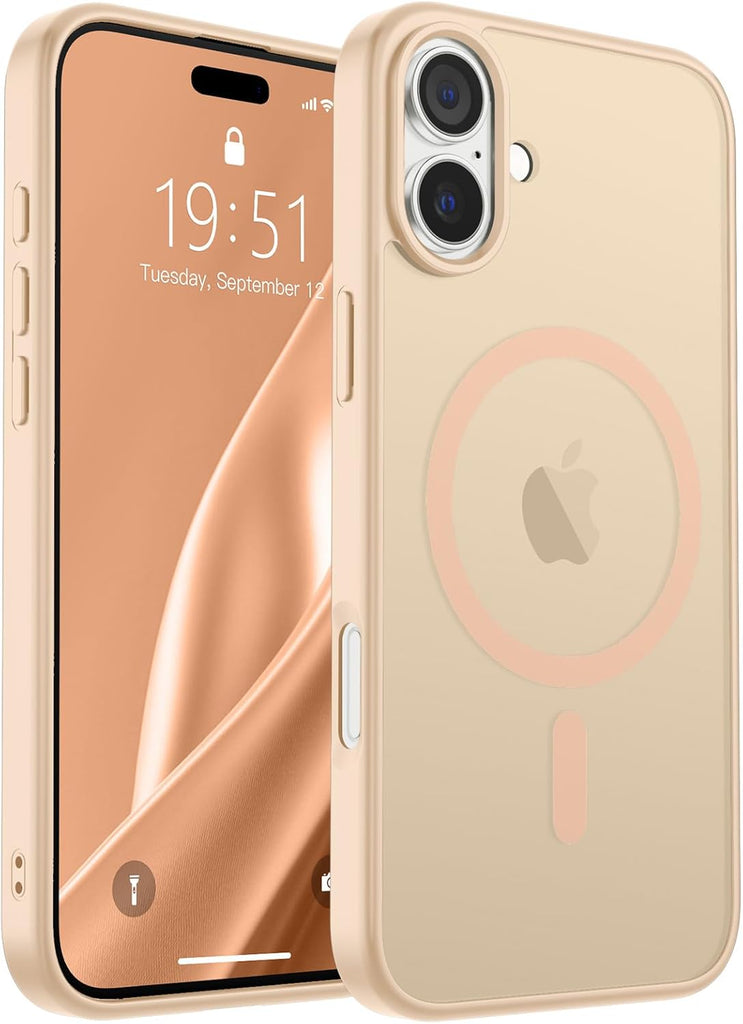 SUPFINE Magnetic for iPhone 14 Case & iPhone 13 Case (Compatible with MagSafe)(Military Grade Drop Protection) Translucent Matte Shockproof Phone Cover,Black