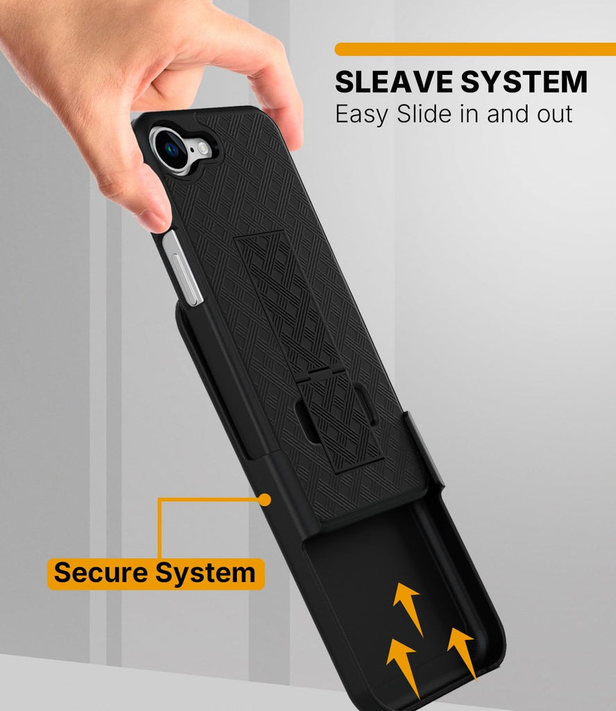 MOTIVE for iPhone 16 Holster Case, Belt Clip Case for Apple iPhone 16, Shell Holster Combo 16, Slim Rugged Drop Shockproof Protective Cover with Kickstand (6.1") | Ranger Series