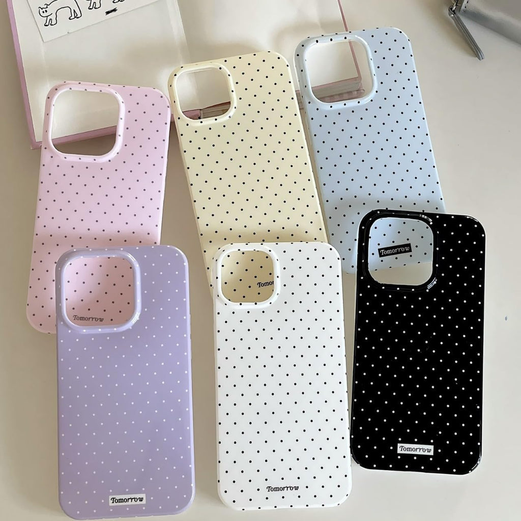 Compatible with iPhone 13/iPhone 14 Case with Cute Fashion Polka Dot Aesthetics Design Simple Case for Soft TPU Slim Protection Case for iPhone 13/14-White