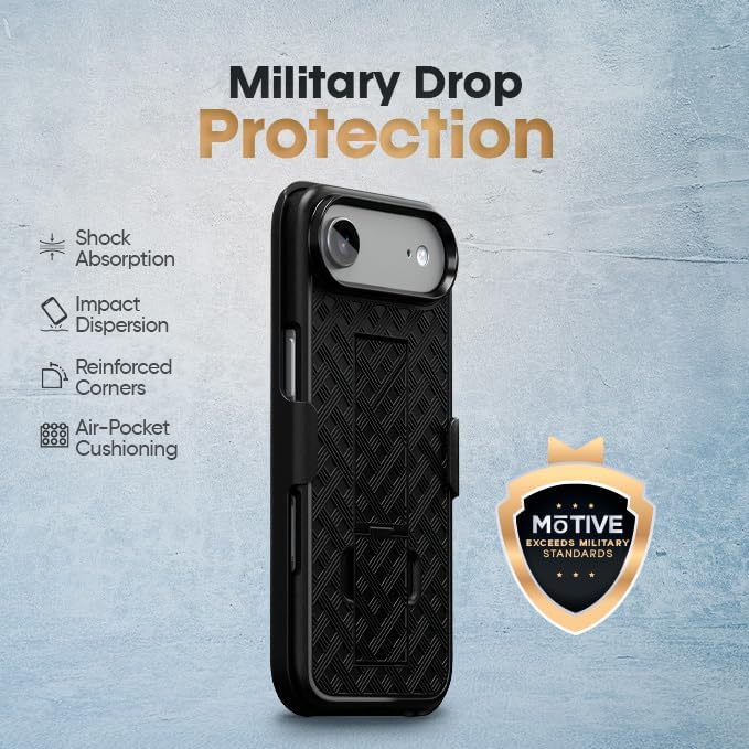 MOTIVE for iPhone 16 Holster Case, Belt Clip Case for Apple iPhone 16, Shell Holster Combo 16, Slim Rugged Drop Shockproof Protective Cover with Kickstand (6.1") | Ranger Series