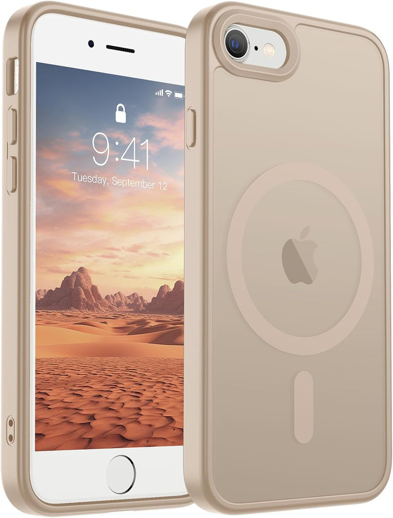 SUPFINE Magnetic for iPhone 14 Case & iPhone 13 Case (Compatible with MagSafe)(Military Grade Drop Protection) Translucent Matte Shockproof Phone Cover,Black