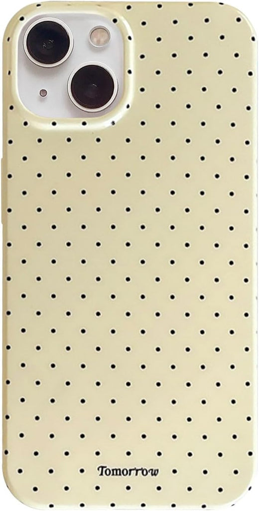 Compatible with iPhone 13/iPhone 14 Case with Cute Fashion Polka Dot Aesthetics Design Simple Case for Soft TPU Slim Protection Case for iPhone 13/14-White