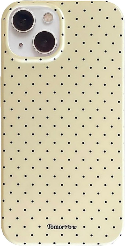 Compatible with iPhone 13/iPhone 14 Case with Cute Fashion Polka Dot Aesthetics Design Simple Case for Soft TPU Slim Protection Case for iPhone 13/14-White