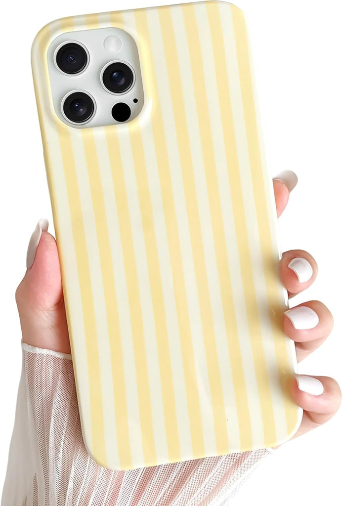 Yeddabox for iPhone 14 Case Cute Striped Phone Case Soft TPU Slim Shockproof Phone Cover for Women Girls, Blue and White