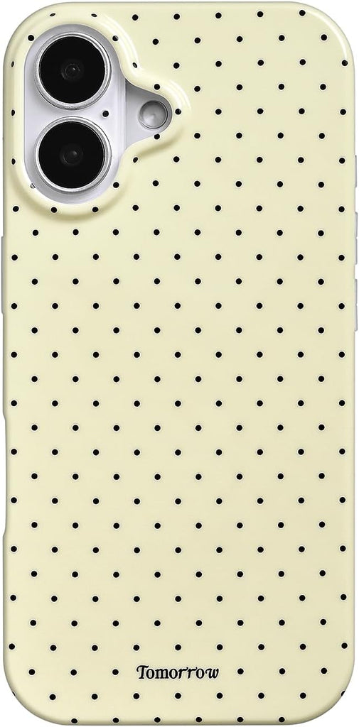 Compatible with iPhone 13/iPhone 14 Case with Cute Fashion Polka Dot Aesthetics Design Simple Case for Soft TPU Slim Protection Case for iPhone 13/14-White