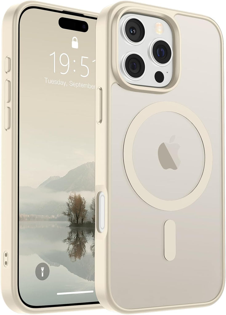 SUPFINE Magnetic for iPhone 14 Case & iPhone 13 Case (Compatible with MagSafe)(Military Grade Drop Protection) Translucent Matte Shockproof Phone Cover,Black