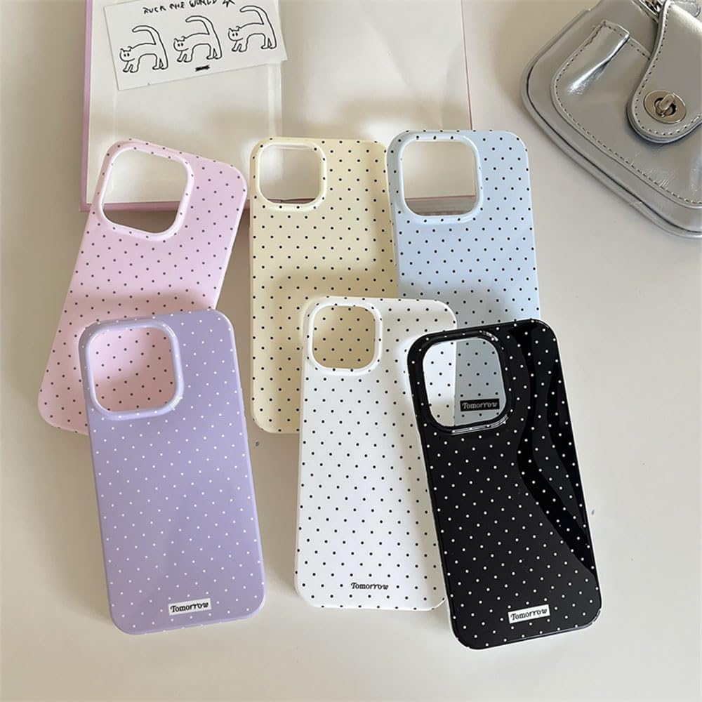 Compatible with iPhone 13/iPhone 14 Case with Cute Fashion Polka Dot Aesthetics Design Simple Case for Soft TPU Slim Protection Case for iPhone 13/14-White