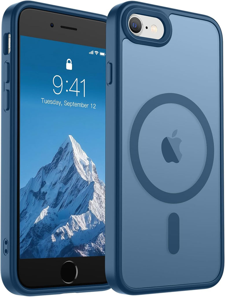 SUPFINE Magnetic for iPhone 14 Case & iPhone 13 Case (Compatible with MagSafe)(Military Grade Drop Protection) Translucent Matte Shockproof Phone Cover,Black