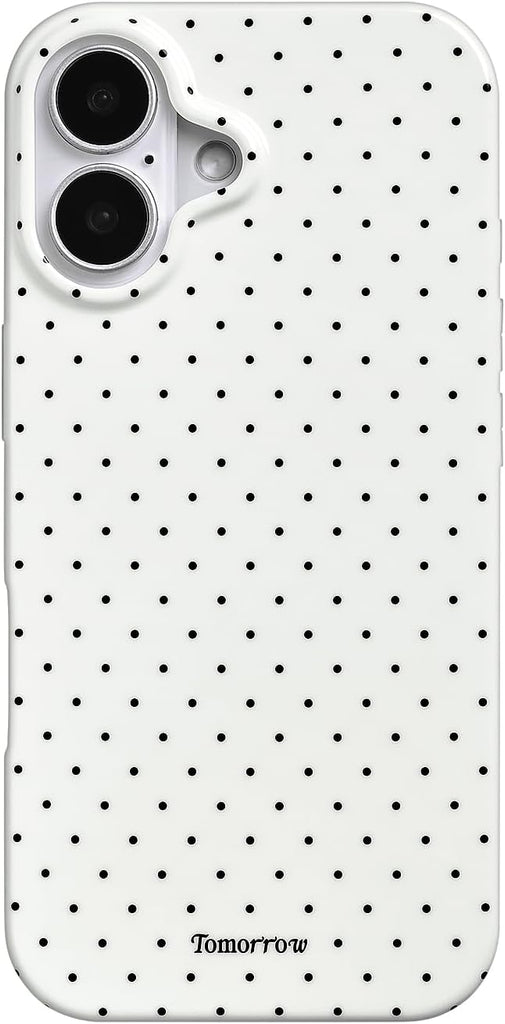 Compatible with iPhone 13/iPhone 14 Case with Cute Fashion Polka Dot Aesthetics Design Simple Case for Soft TPU Slim Protection Case for iPhone 13/14-White
