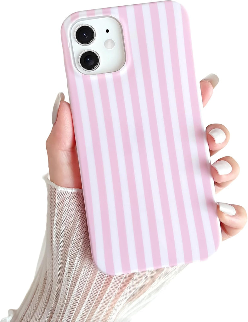 Yeddabox for iPhone 14 Case Cute Striped Phone Case Soft TPU Slim Shockproof Phone Cover for Women Girls, Blue and White