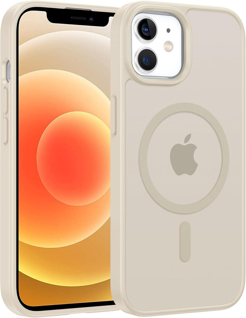 FNTCASE for iPhone 15 Case: for iPhone 14 & iPhone 13 Case | Magnetic Frosted Translucent Slim Shockproof Cell Phone Cover | Military Grade Protection Drop Proof Tough Protective Cases-LightPink 6.1”