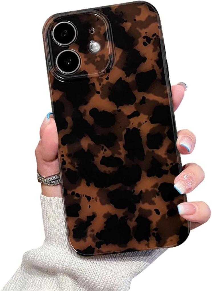 Cute Phone Case for iPhone 16 Pro Case Amber Leopard Full Camera Protective Slim Shockproof Aesthetic-Brown Amber