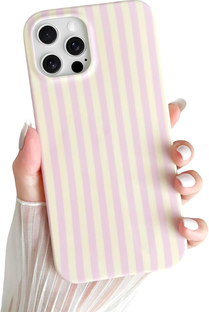 Yeddabox for iPhone 14 Case Cute Striped Phone Case Soft TPU Slim Shockproof Phone Cover for Women Girls, Blue and White