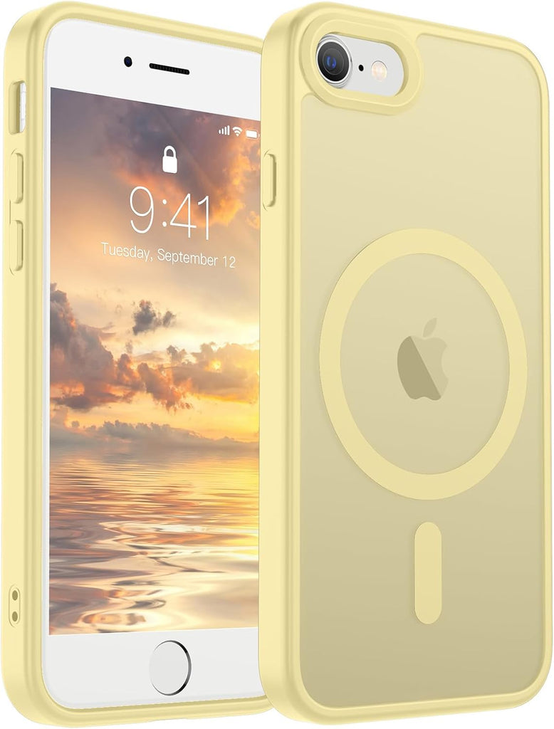 SUPFINE Magnetic for iPhone 14 Case & iPhone 13 Case (Compatible with MagSafe)(Military Grade Drop Protection) Translucent Matte Shockproof Phone Cover,Black