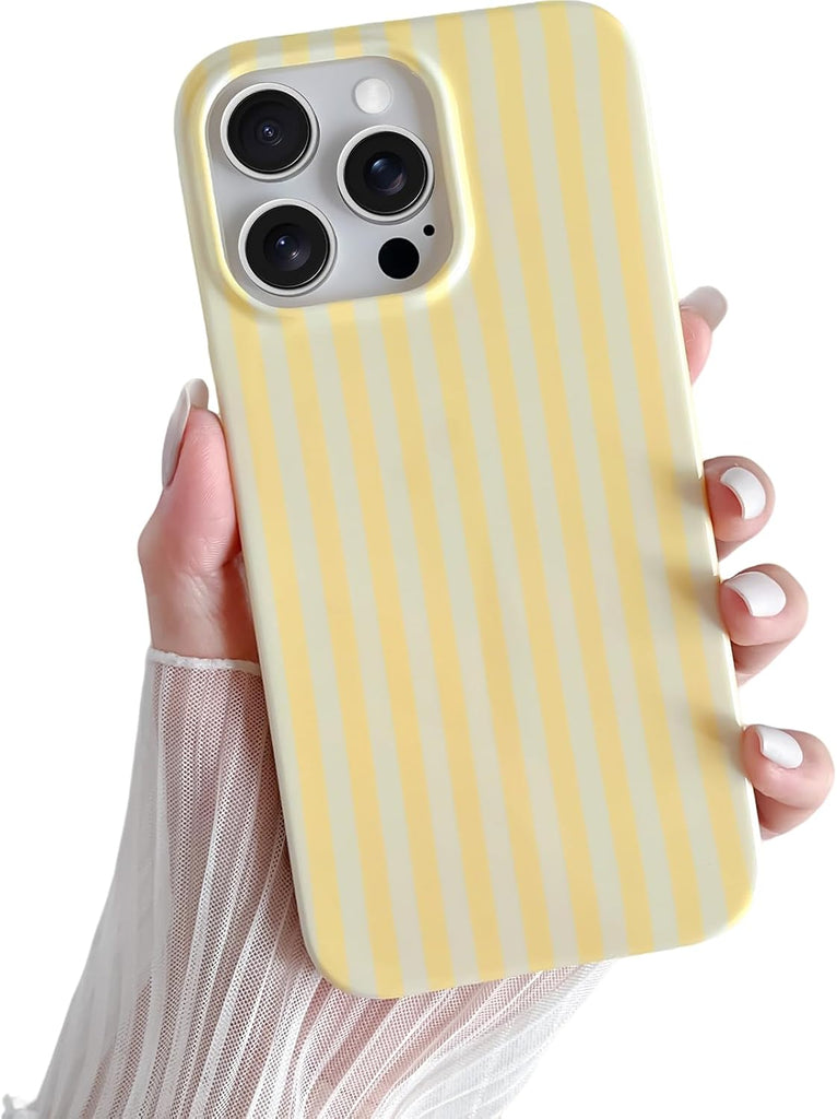 Yeddabox for iPhone 14 Case Cute Striped Phone Case Soft TPU Slim Shockproof Phone Cover for Women Girls, Blue and White