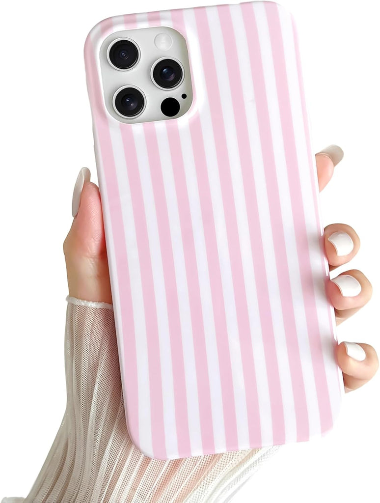 Yeddabox for iPhone 14 Case Cute Striped Phone Case Soft TPU Slim Shockproof Phone Cover for Women Girls, Blue and White