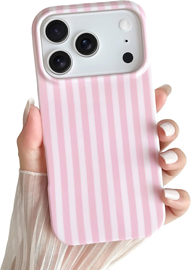 Yeddabox for iPhone 14 Case Cute Striped Phone Case Soft TPU Slim Shockproof Phone Cover for Women Girls, Blue and White
