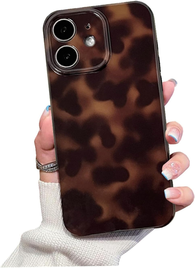 Cute Phone Case for iPhone 16 Pro Case Amber Leopard Full Camera Protective Slim Shockproof Aesthetic-Brown Amber