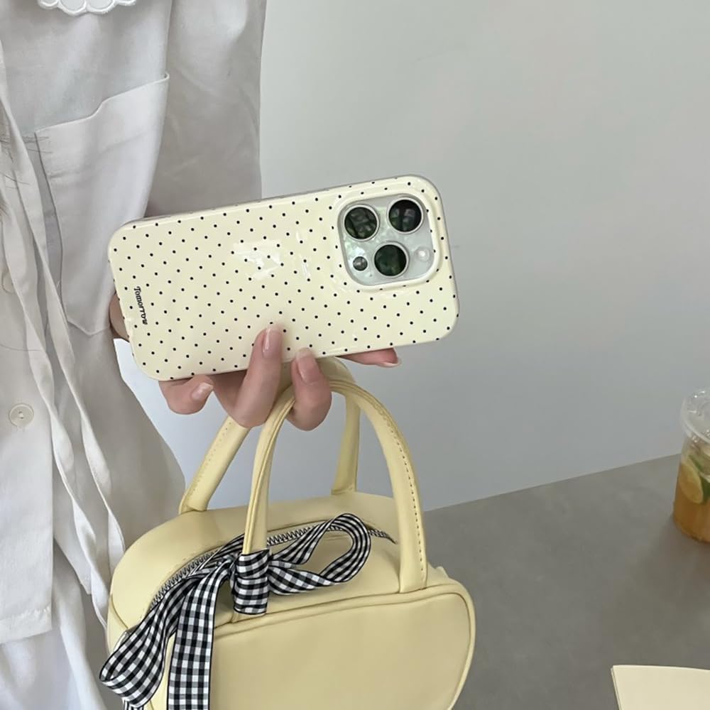 Compatible with iPhone 13/iPhone 14 Case with Cute Fashion Polka Dot Aesthetics Design Simple Case for Soft TPU Slim Protection Case for iPhone 13/14-White