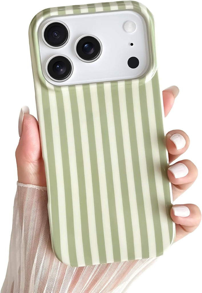 Yeddabox for iPhone 14 Case Cute Striped Phone Case Soft TPU Slim Shockproof Phone Cover for Women Girls, Blue and White