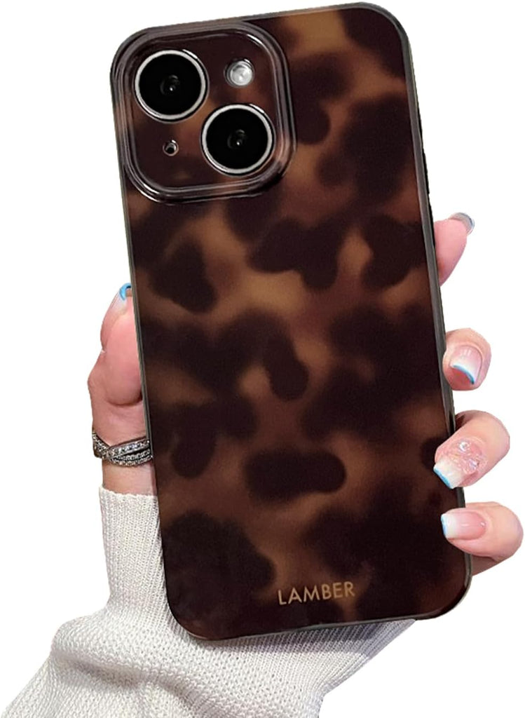 Cute Phone Case for iPhone 16 Pro Case Amber Leopard Full Camera Protective Slim Shockproof Aesthetic-Brown Amber