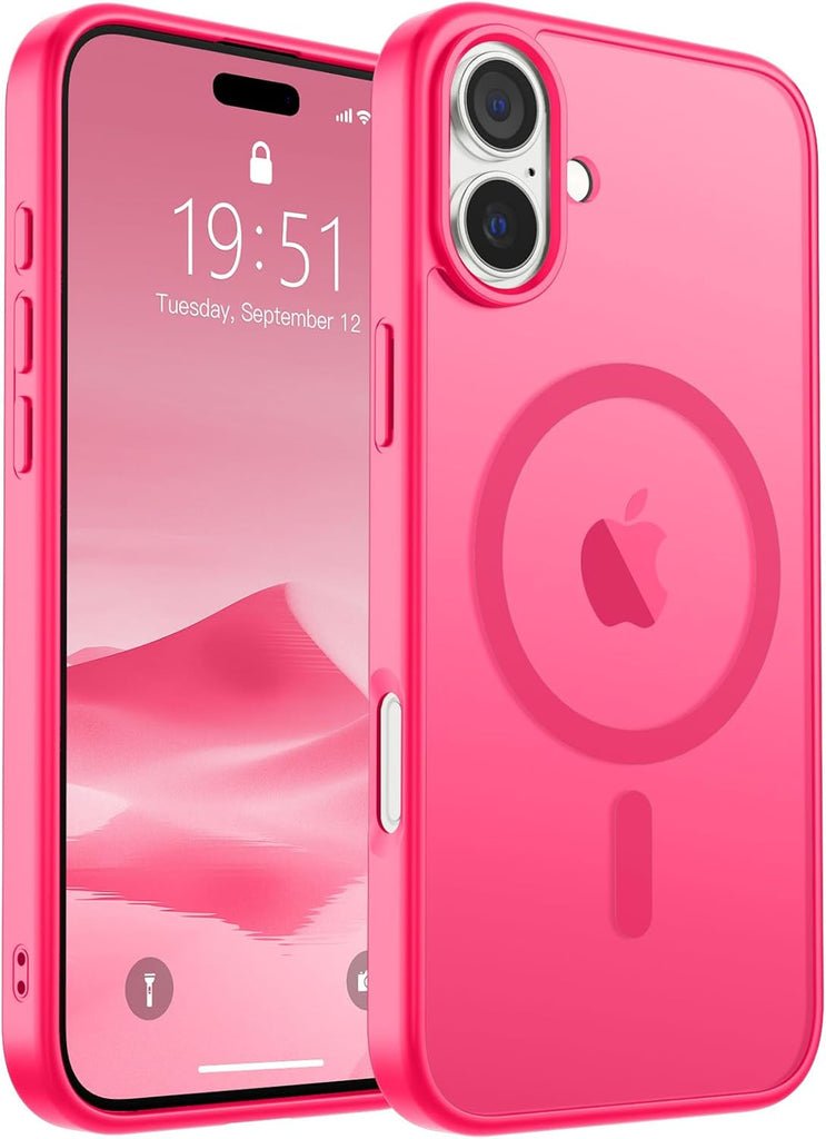 SUPFINE Magnetic for iPhone 14 Case & iPhone 13 Case (Compatible with MagSafe)(Military Grade Drop Protection) Translucent Matte Shockproof Phone Cover,Black