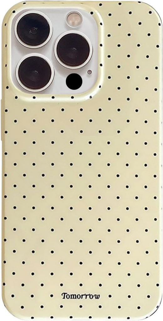 Compatible with iPhone 13/iPhone 14 Case with Cute Fashion Polka Dot Aesthetics Design Simple Case for Soft TPU Slim Protection Case for iPhone 13/14-White