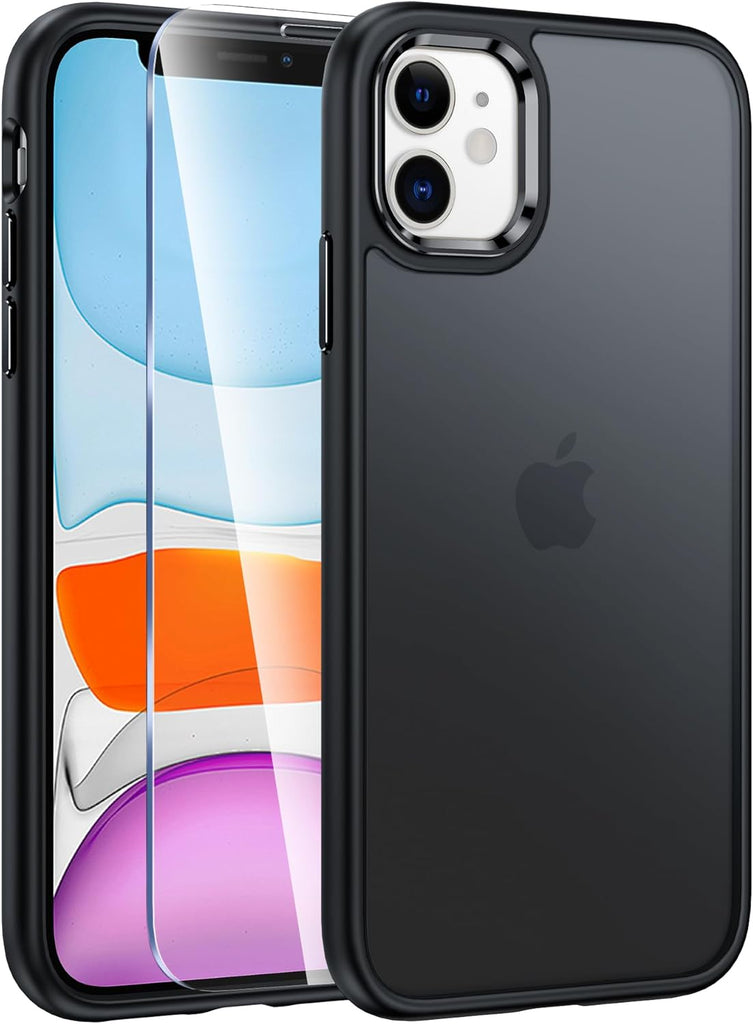 FNTCASE for iPhone 15 Case: for iPhone 14 & iPhone 13 Case | Magnetic Frosted Translucent Slim Shockproof Cell Phone Cover | Military Grade Protection Drop Proof Tough Protective Cases-LightPink 6.1”